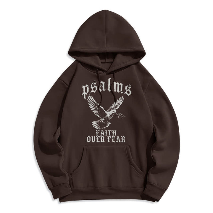 Christianartworkshop Psalmen-Pullover-Hoodie mit Taubenmotiv: Glaube statt Angst - Kaffee - 2XL - image 6