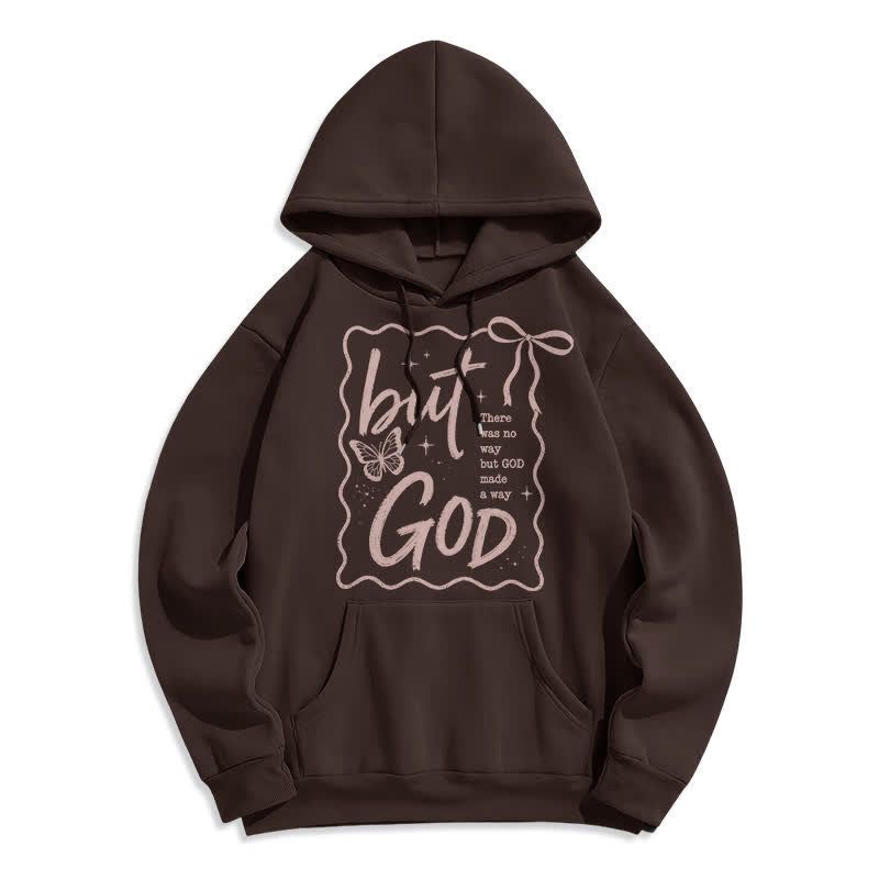Christianartworkshop Aber Gott Schmetterling Oversized Fleece Hoodie - Kaffee - 2XL - image 5