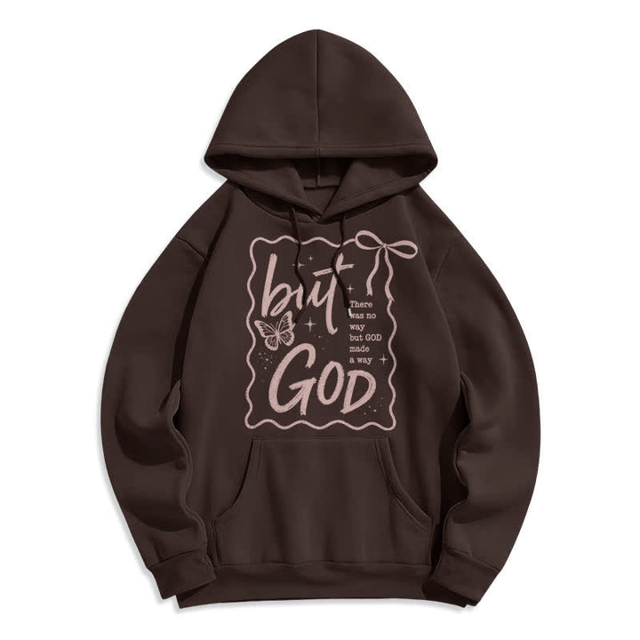 Christianartworkshop Aber Gott Schmetterling Oversized Fleece Hoodie - Kaffee - 2XL - image 5