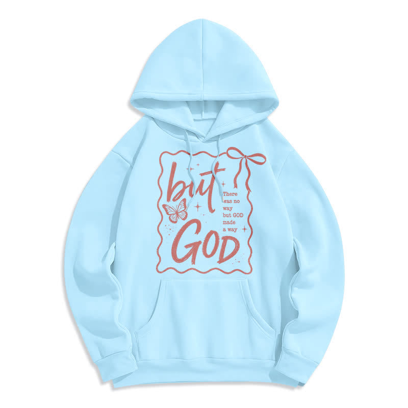 Christianartworkshop Aber Gott Schmetterling Oversized Fleece Hoodie - Blau - 2XL - image 7