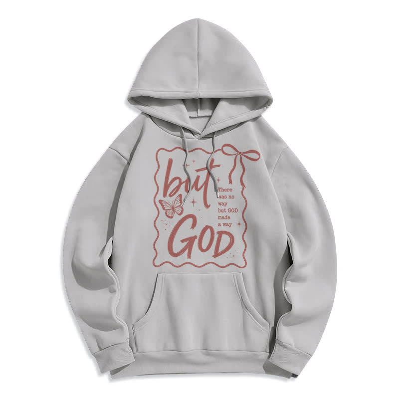 Christianartworkshop Aber Gott Schmetterling Oversized Fleece Hoodie - Grau - 2XL - image 1