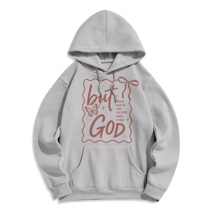 Christianartworkshop Aber Gott Schmetterling Oversized Fleece Hoodie - Grau - 2XL - image 1