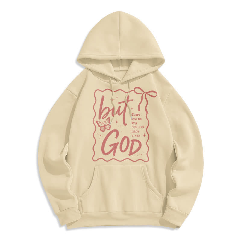 Christianartworkshop Aber Gott Schmetterling Oversized Fleece Hoodie - Aprikose - 2XL - image 3