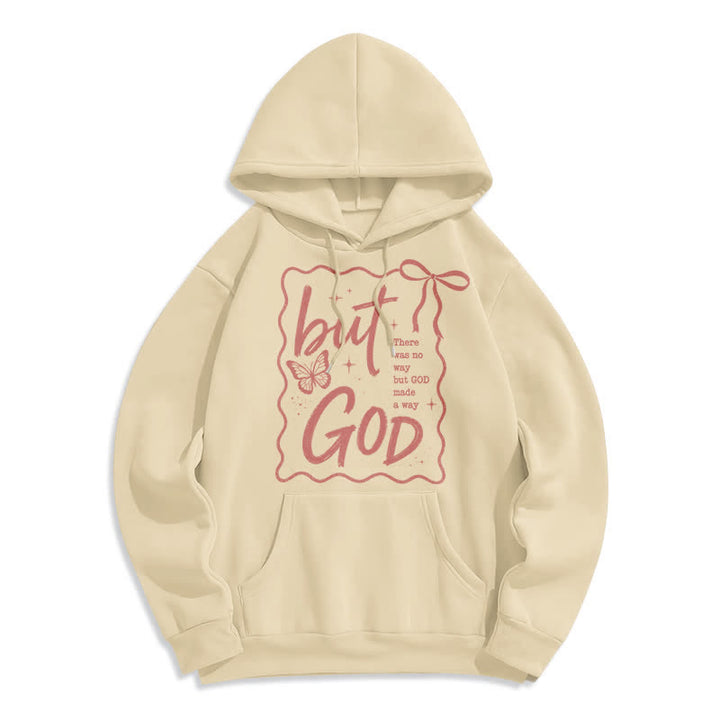 Christianartworkshop Aber Gott Schmetterling Oversized Fleece Hoodie - Aprikose - 2XL - image 3