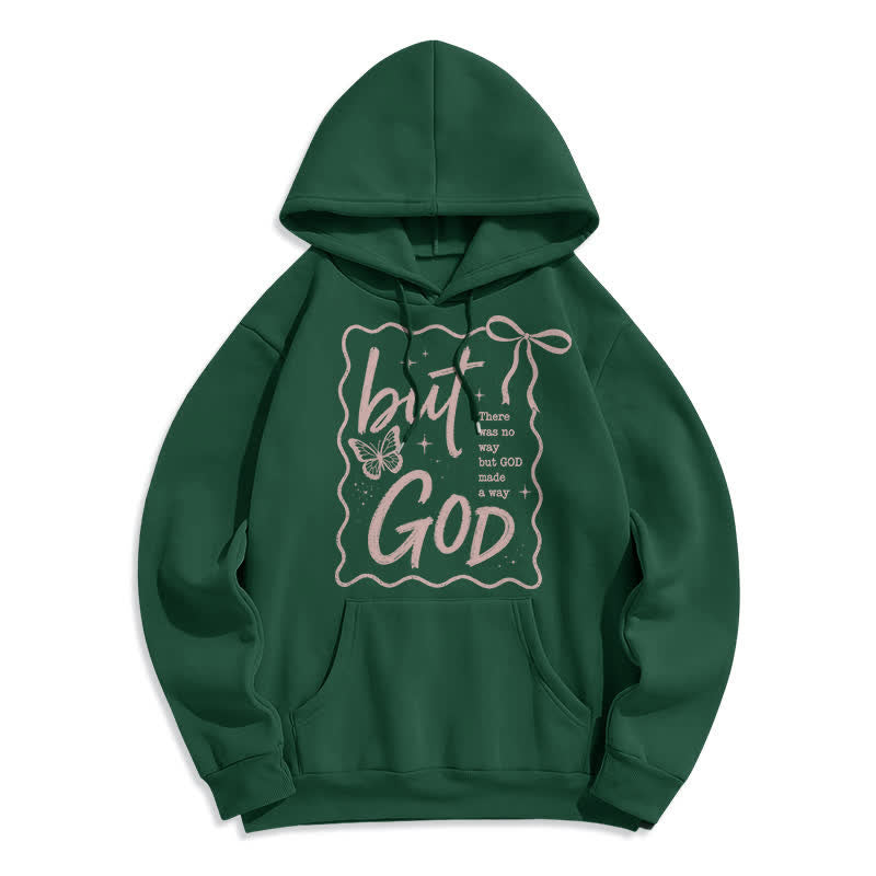 Christianartworkshop Aber Gott Schmetterling Oversized Fleece Hoodie - Grün - 2XL - image 4