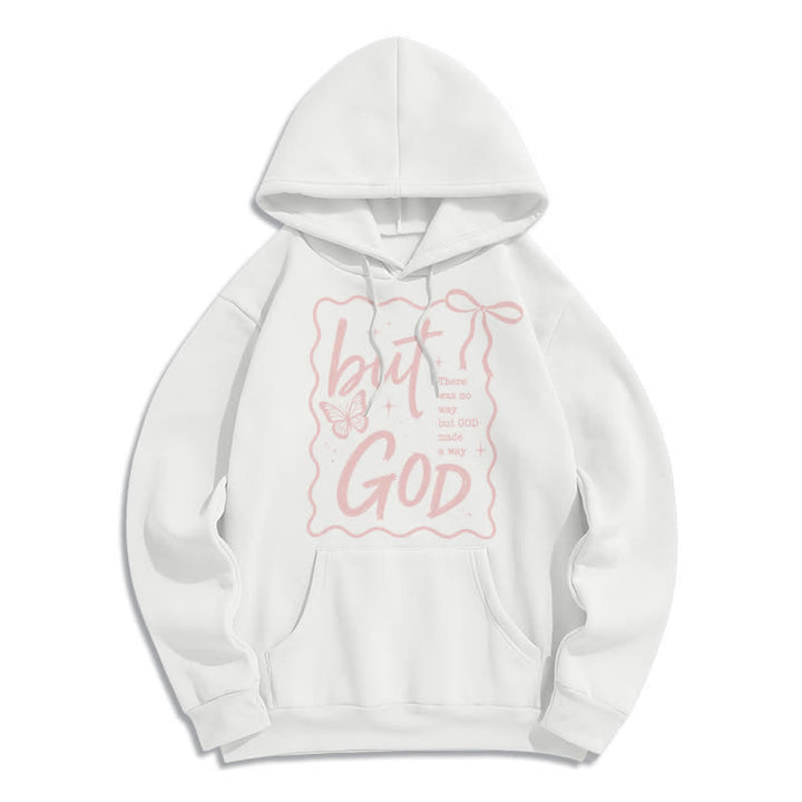 Christianartworkshop Aber Gott Schmetterling Oversized Fleece Hoodie - Weiß - 2XL - image 2