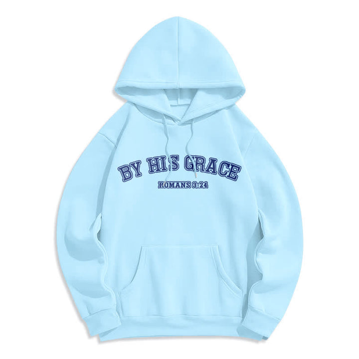 Christianartworkshop Durch seine Gnade Römer 8:24 Oversized Pullover Hoodie - Blau - 2XL - image 1