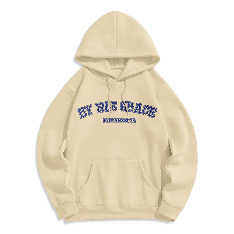 Christianartworkshop Durch seine Gnade Römer 8:24 Oversized Pullover Hoodie - Aprikose - 2XL - image 0