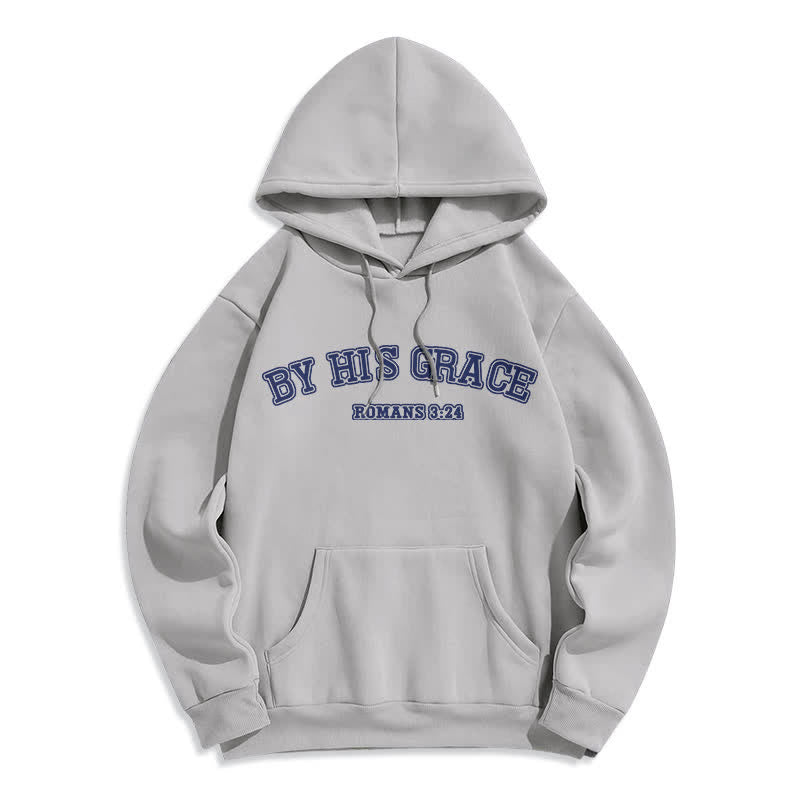 Christianartworkshop Durch seine Gnade Römer 8:24 Oversized Pullover Hoodie - Grau - 2XL - image 4