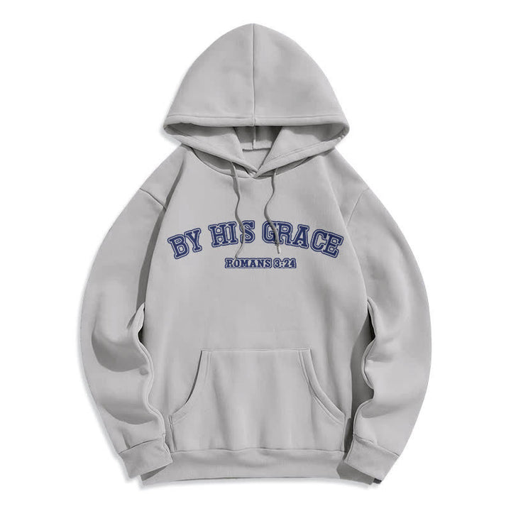 Christianartworkshop Durch seine Gnade Römer 8:24 Oversized Pullover Hoodie - Grau - 2XL - image 4