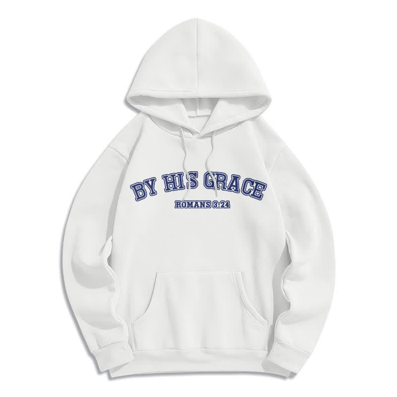 Christianartworkshop Durch seine Gnade Römer 8:24 Oversized Pullover Hoodie - Weiß - 2XL - image 2