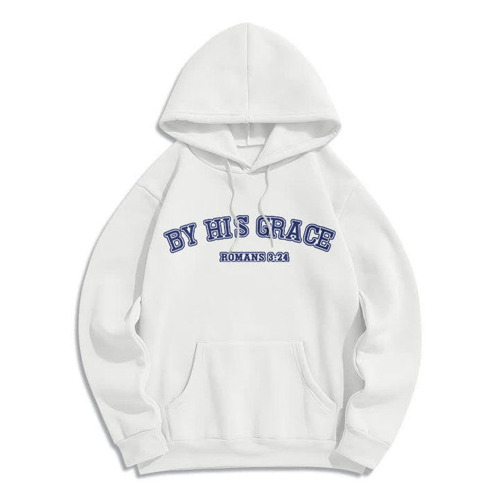 Christianartworkshop Durch seine Gnade Römer 8:24 Oversized Pullover Hoodie - Weiß - 2XL - image 2