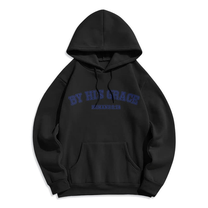 Christianartworkshop Durch seine Gnade Römer 8:24 Oversized Pullover Hoodie - Schwarz - 2XL - image 3
