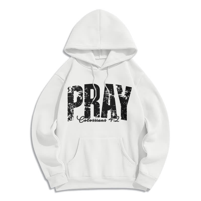 Christianartworkshop Fleece-Pullover-Hoodie mit abgenutztem Bibelvers-Aufdruck - Weiß - 2XL - image 0