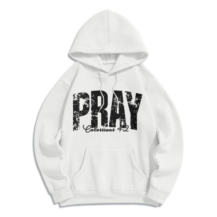 Christianartworkshop Fleece-Pullover-Hoodie mit abgenutztem Bibelvers-Aufdruck - Weiß - 2XL - image 0