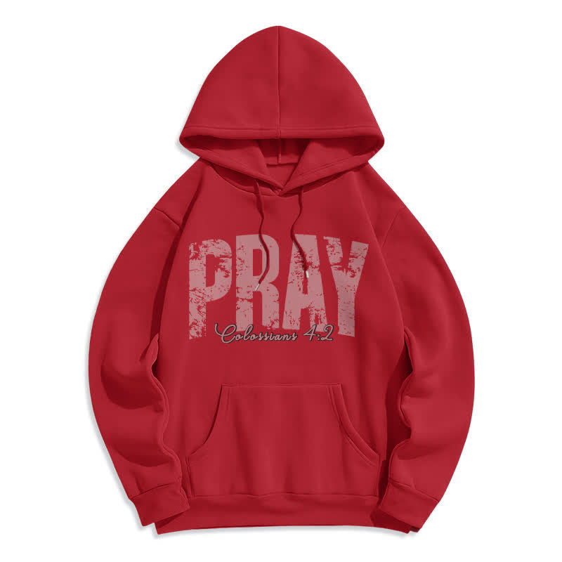 Christianartworkshop Fleece-Pullover-Hoodie mit abgenutztem Bibelvers-Aufdruck - Rot - 2XL - image 2