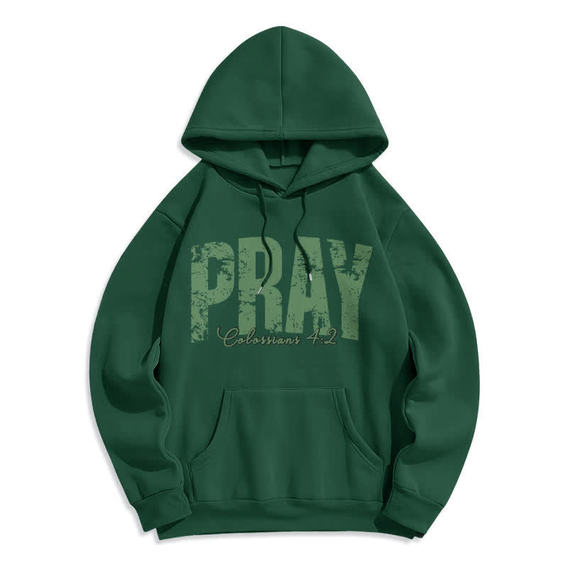 Christianartworkshop Fleece-Pullover-Hoodie mit abgenutztem Bibelvers-Aufdruck - Grün - 2XL - image 3