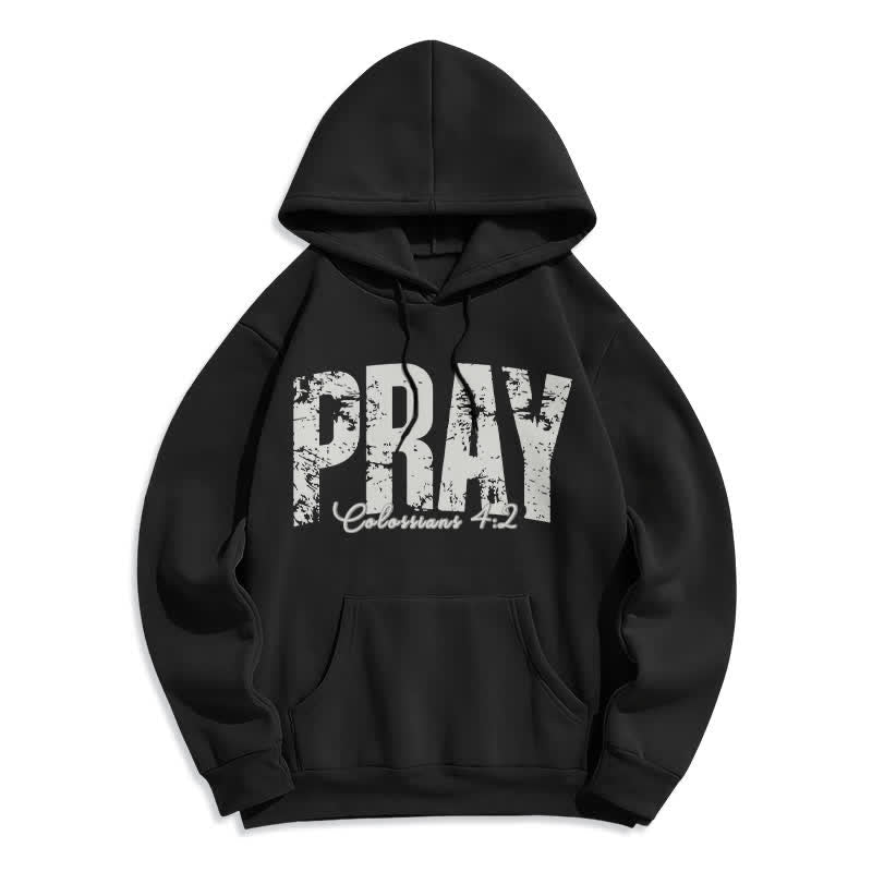 Christianartworkshop Fleece-Pullover-Hoodie mit abgenutztem Bibelvers-Aufdruck - Schwarz - 2XL - image 1