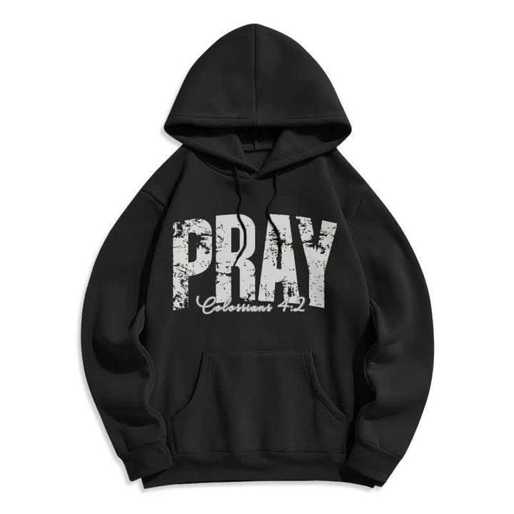 Christianartworkshop Fleece-Pullover-Hoodie mit abgenutztem Bibelvers-Aufdruck - Schwarz - 2XL - image 1