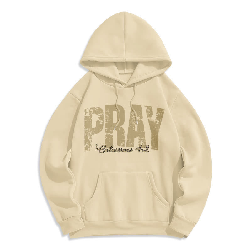 Christianartworkshop Fleece-Pullover-Hoodie mit abgenutztem Bibelvers-Aufdruck - Aprikose - 2XL - image 7