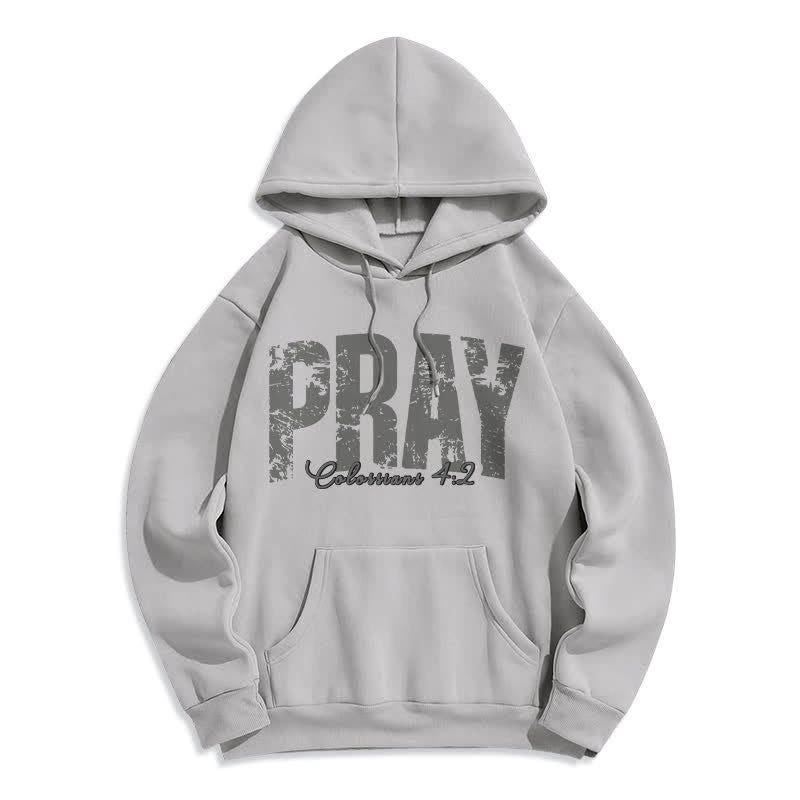 Christianartworkshop Fleece-Pullover-Hoodie mit abgenutztem Bibelvers-Aufdruck - Grau - 2XL - image 5