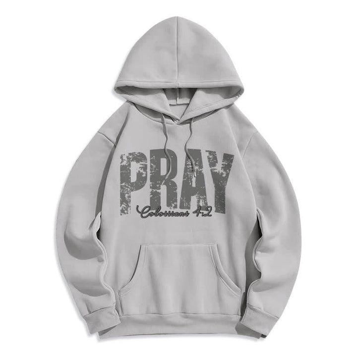 Christianartworkshop Fleece-Pullover-Hoodie mit abgenutztem Bibelvers-Aufdruck - Grau - 2XL - image 5