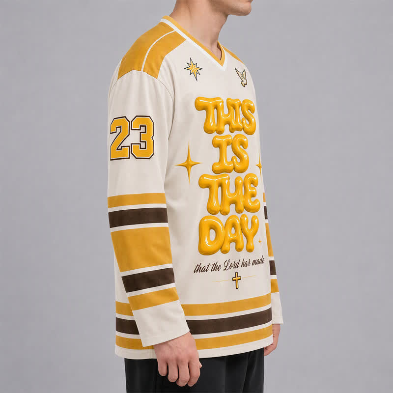 Christianartworkshop This Is The Day Puff Print Hockeytrikot - image 5