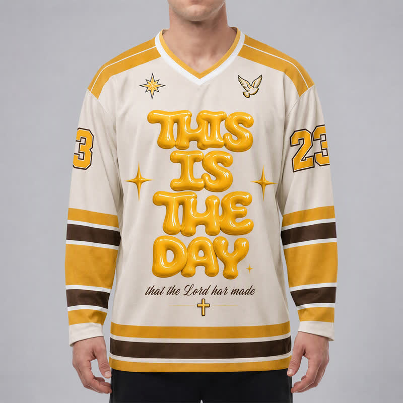 Christianartworkshop This Is The Day Puff Print Hockeytrikot - image 3