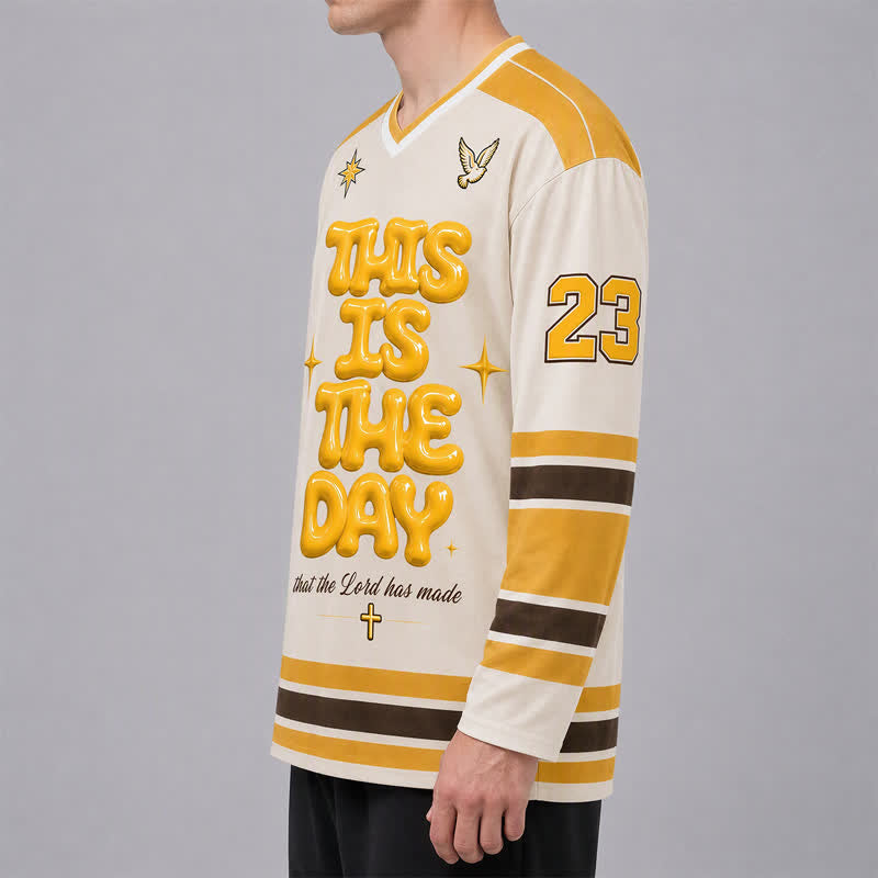 Christianartworkshop This Is The Day Puff Print Hockeytrikot - image 6