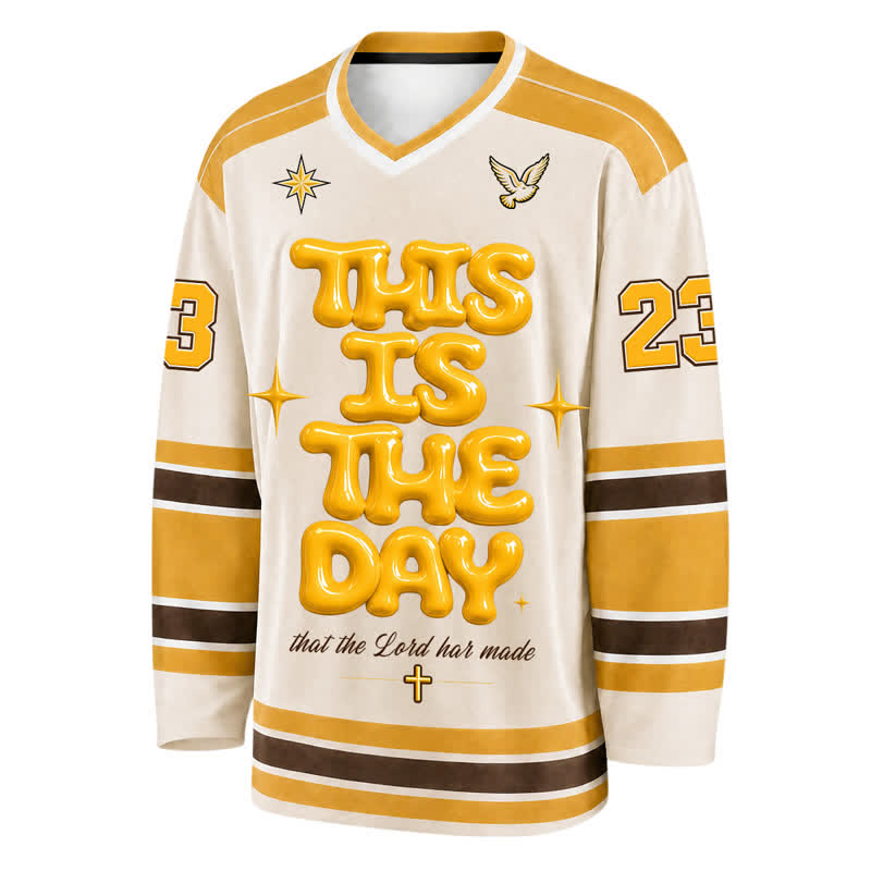 Christianartworkshop This Is The Day Puff Print Hockeytrikot - image 1