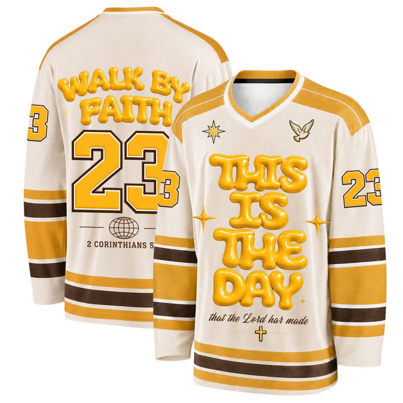 Christianartworkshop This Is The Day Puff Print Hockeytrikot - 5XL - image 0
