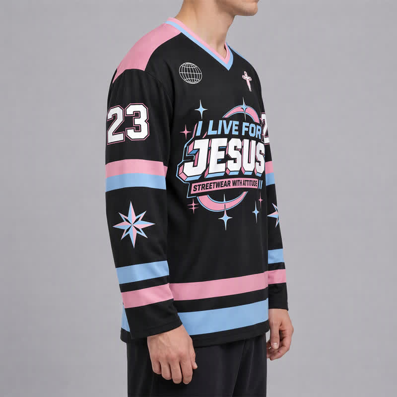 Christianartworkshop Lebe für Jesus Pastell Streetwear Hockeytrikot - image 5