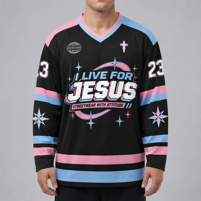 Christianartworkshop Lebe für Jesus Pastell Streetwear Hockeytrikot - image 3