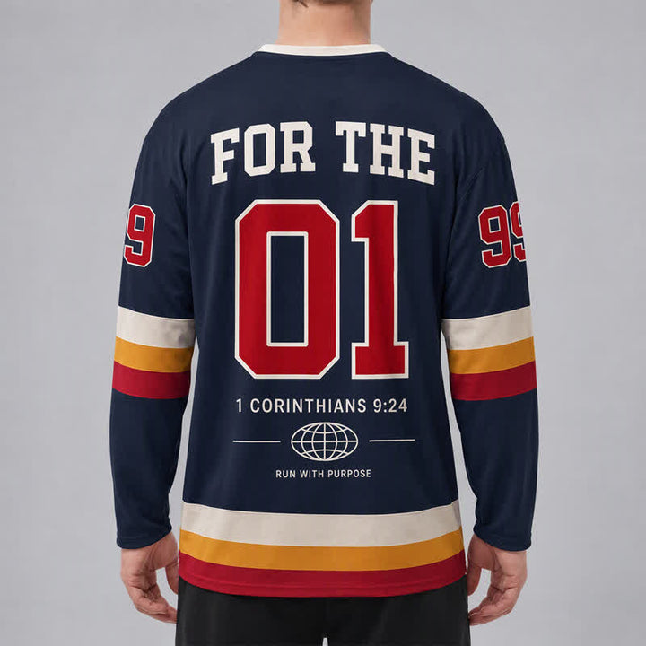 Christianartworkshop Jesus Leaves 99 Navy Langarm-Hockeytrikot - image 4