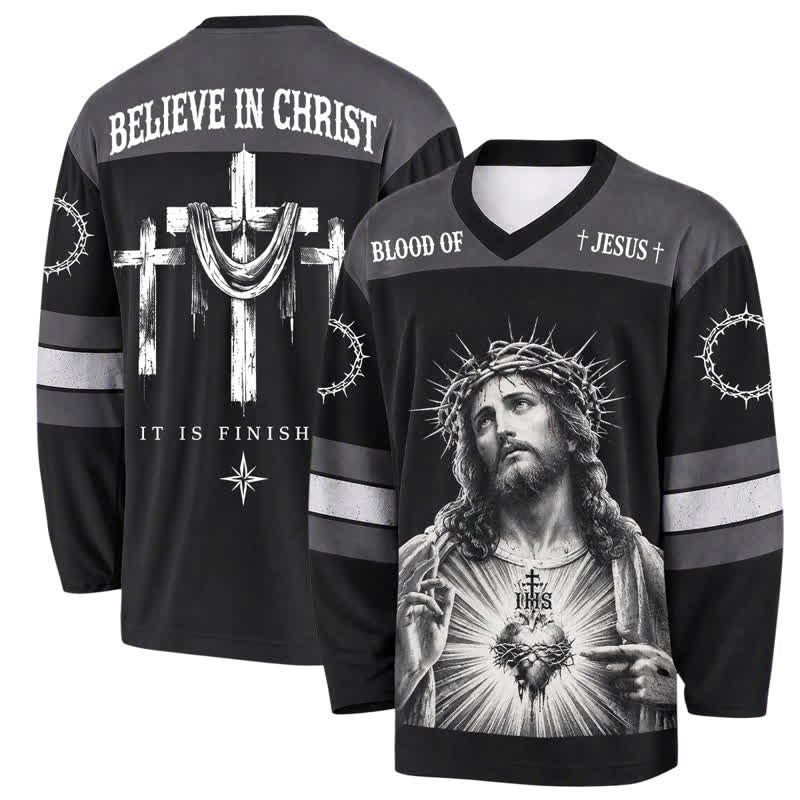 Christianartworkshop Jesus Sacred Heart Streetwear Langarm-Hockeytrikot - 5XL - image 0