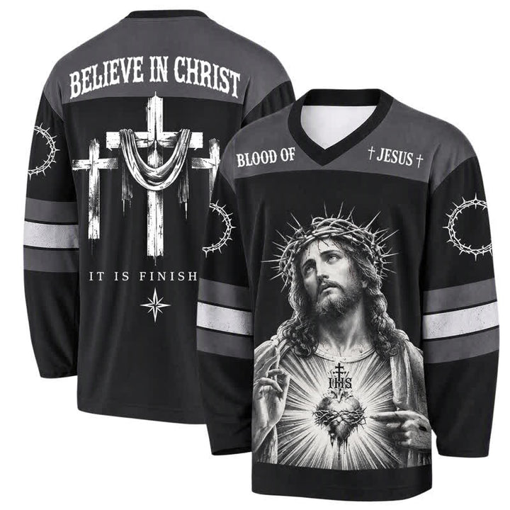 Christianartworkshop Jesus Sacred Heart Streetwear Langarm-Hockeytrikot - 5XL - image 0