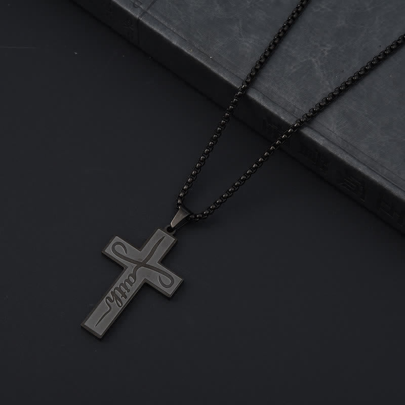 Christianartworkshop Polierte, schlichte Glaubenskreuz-Halskette: Zeichen sanfter, beständiger Gnade - Schwarz - Boxkette - image 2