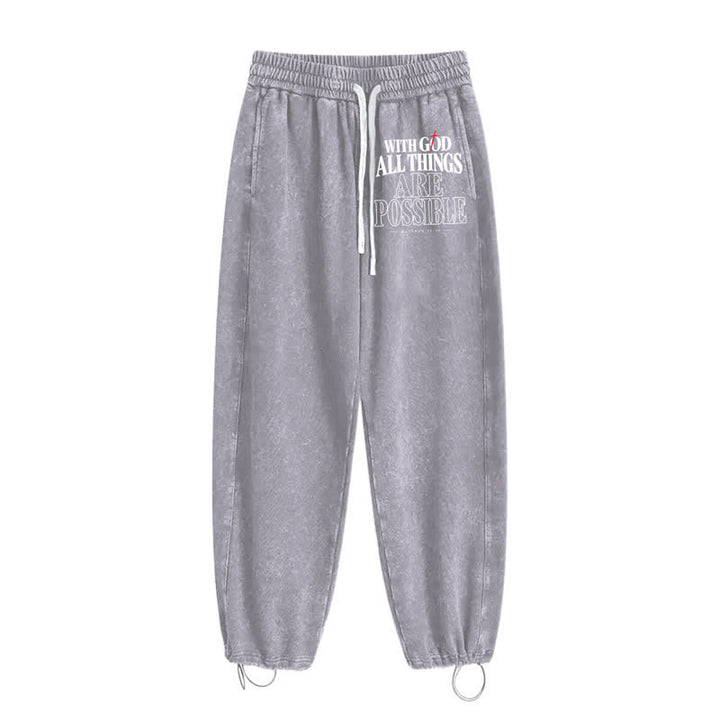 Christianartworkshop Mit Gott ist alles möglich. Gewaschene Jogginghose. - image 18