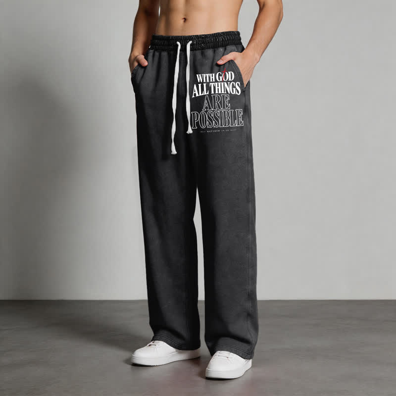 Christianartworkshop Mit Gott ist alles möglich. Gewaschene Jogginghose. - image 12