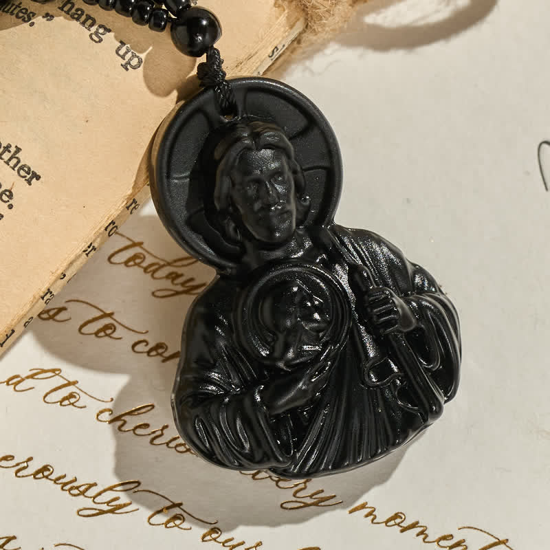 Christianartworkshop Perlenkette mit Jesus-Porträt aus Glasskulptur: Symbol stillen, heiligen Segens - image 9