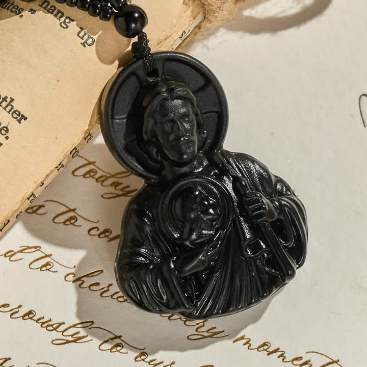Christianartworkshop Perlenkette mit Jesus-Porträt aus Glasskulptur: Symbol stillen, heiligen Segens - image 9