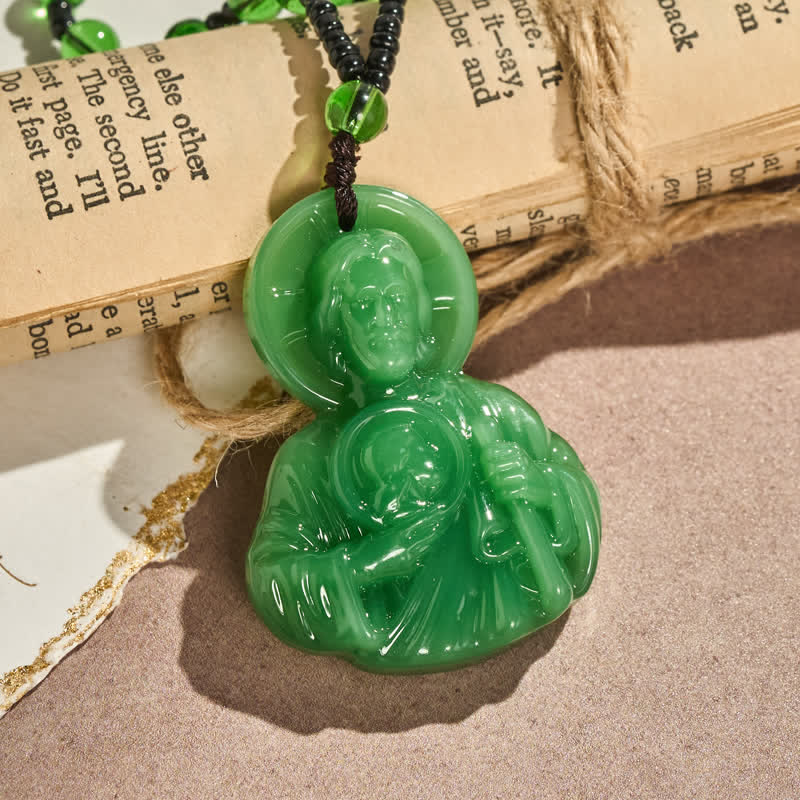 Christianartworkshop Perlenkette mit Jesus-Porträt aus Glasskulptur: Symbol stillen, heiligen Segens - image 5