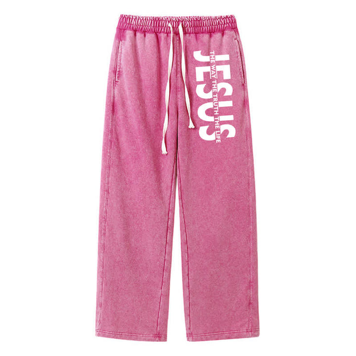 Christianartworkshop Jesus – Der Weg, die Wahrheit, das Leben – gewaschene Jogginghose - Rose - 2XL - image 40