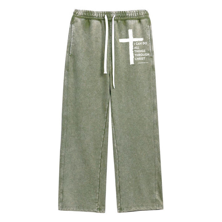 Christianartworkshop Walk By Faith Cross Washed Sweatpants - Grün - 2XL - image 0