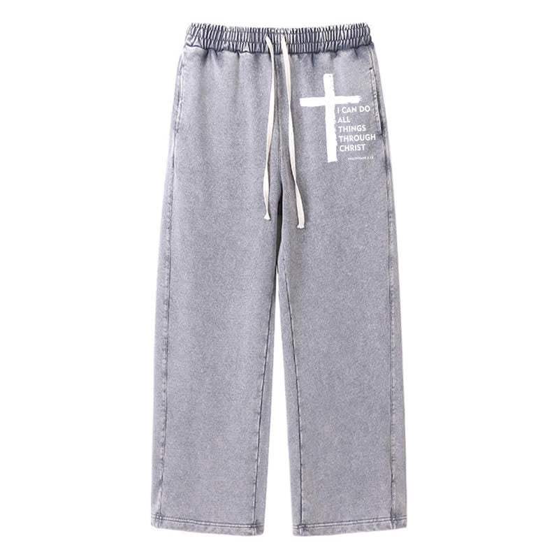 Christianartworkshop Walk By Faith Cross Washed Sweatpants - Grau - 2XL - image 16