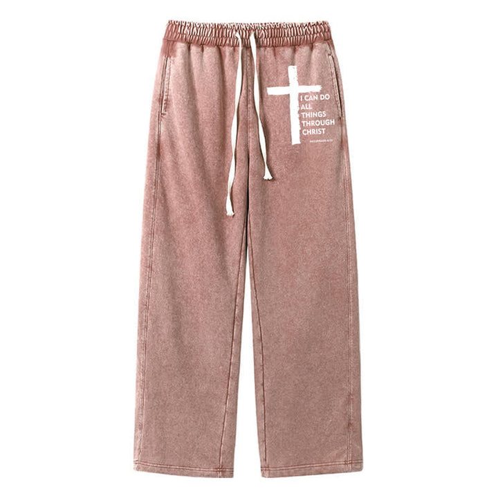 Christianartworkshop Walk By Faith Cross Washed Sweatpants - Braun - 2XL - image 32