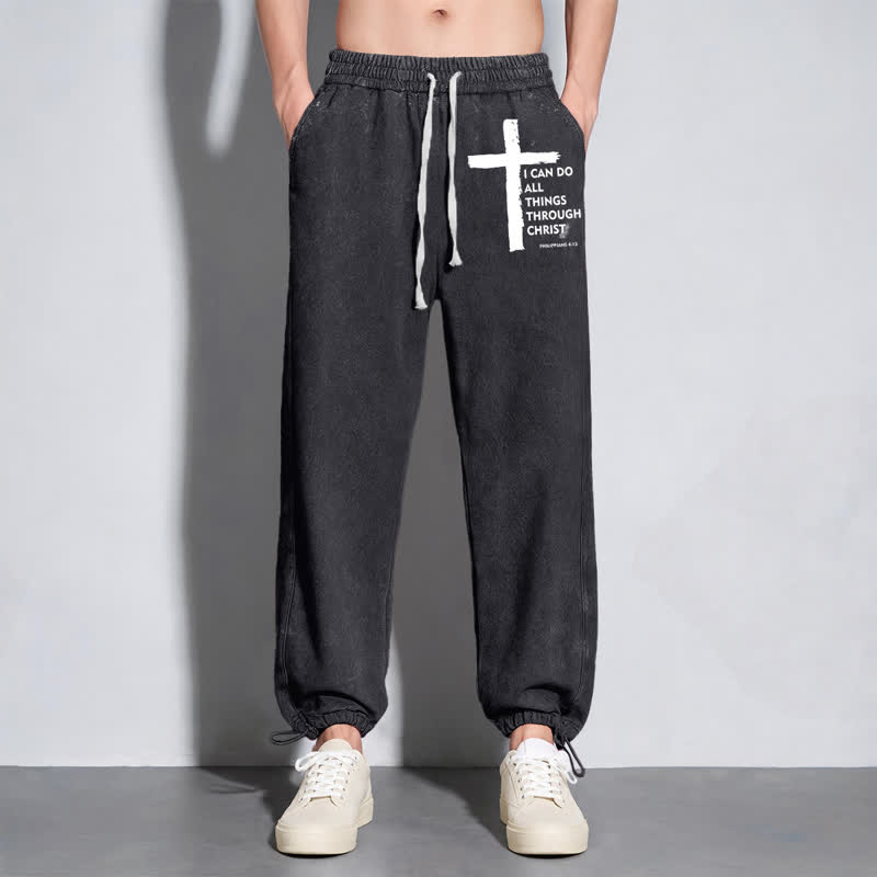Christianartworkshop Walk By Faith Cross Washed Sweatpants - image 14