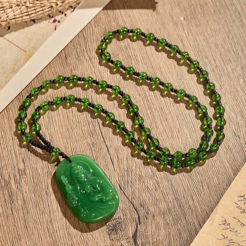 Christianartworkshop Halskette mit Anhänger in Form eines Jesusporträts aus poliertem Glas: Zeichen sanften göttlichen Schutzes - image 3