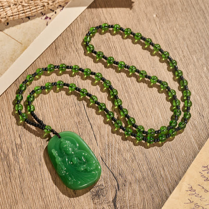 Christianartworkshop Halskette mit Anhänger in Form eines Jesusporträts aus poliertem Glas: Zeichen sanften göttlichen Schutzes - image 3