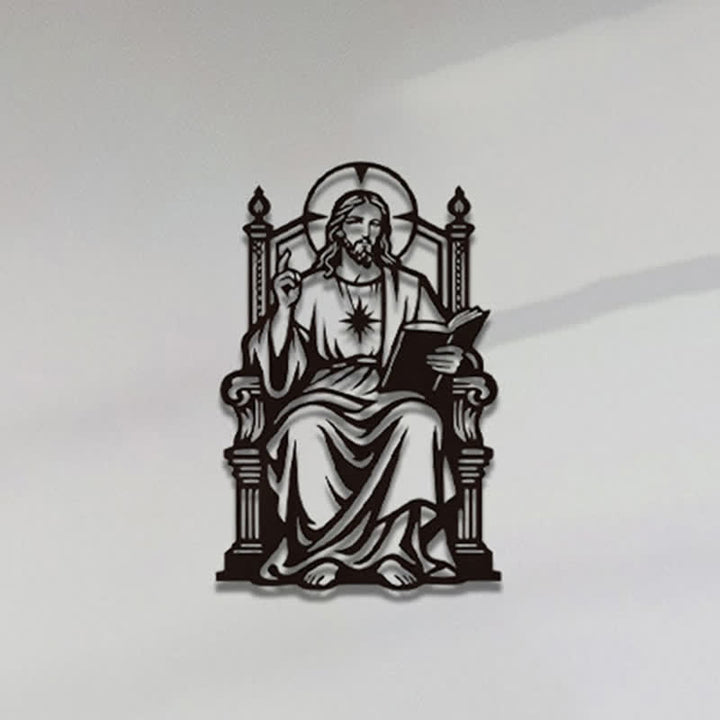 Christianartworkshop Thronsitzender Jesus mit Heiligem Herzen und Bibelstelle: Zeitloses Symbol der heiligen, erlösenden Gnade - image 4